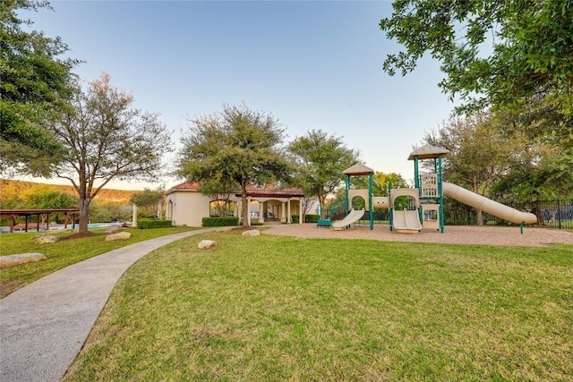 2116 Demona Dr, Austin, TX 78733 - community jungle gym with a lawn