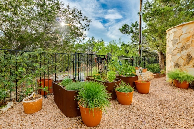 13708 Montview Dr, Austin, TX 78732 - view of yard with fence and a vegetable garden