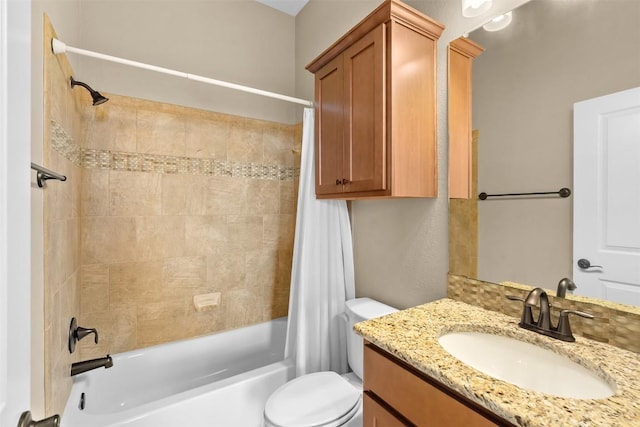 1044 Highknoll Ln, Georgetown, TX 78628 - bathroom with toilet, shower / bath combo with shower curtain, and vanity