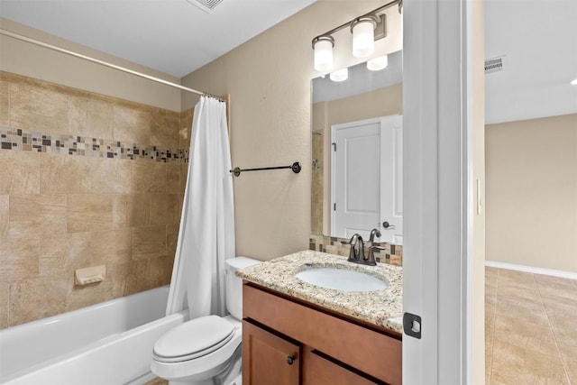 1044 Highknoll Ln, Georgetown, TX 78628 - bathroom with toilet, vanity, and shower / bath combo with shower curtain