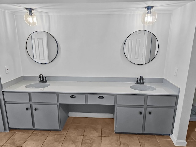 1801 Rock Creek Dr, Round Rock, TX 78681 - bathroom featuring tile patterned flooring and double vanity