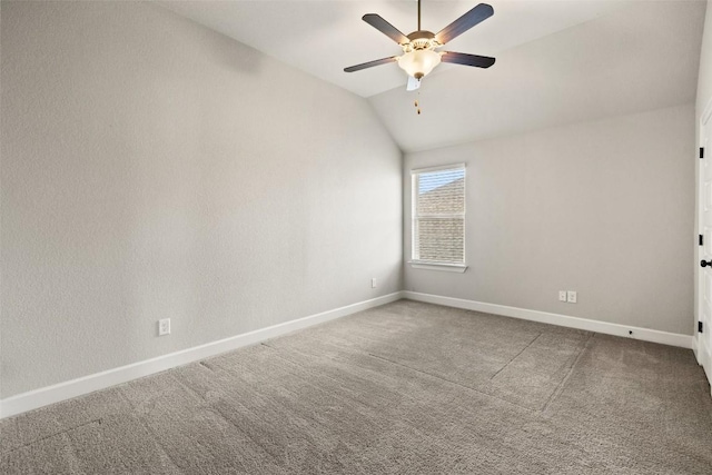 3351 Vasquez Pl, Round Rock, TX 78665 - carpeted empty room with ceiling fan and lofted ceiling