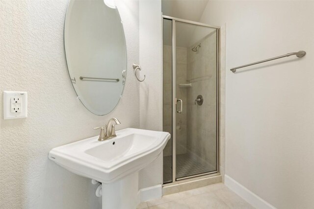 3351 Vasquez Pl, Round Rock, TX 78665 - bathroom with a shower stall and tile patterned flooring