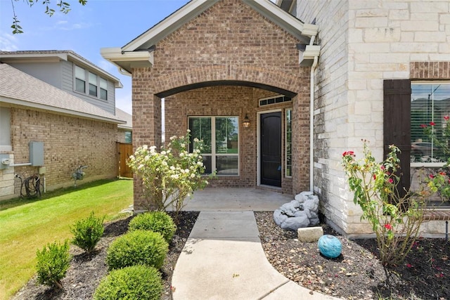 3351 Vasquez Pl, Round Rock, TX 78665 - doorway to property featuring brick siding
