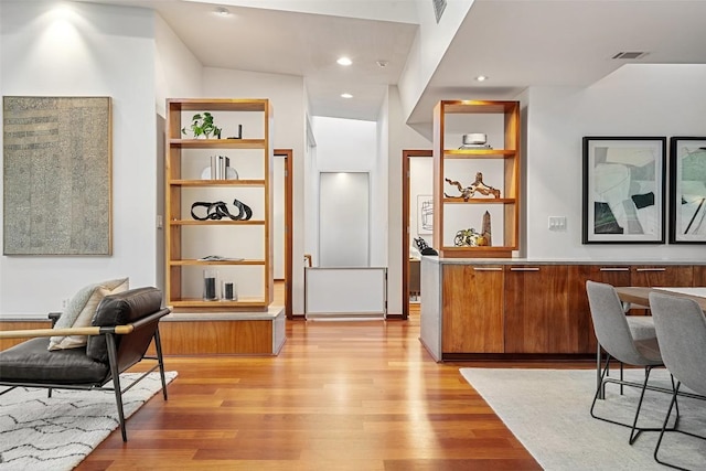 5804 Kaelan Cv, Austin, TX 78730 - office area featuring wood finished floors and recessed lighting