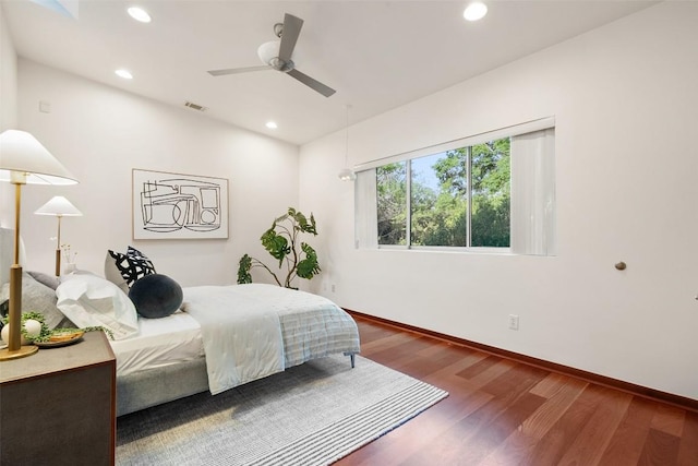 5804 Kaelan Cv, Austin, TX 78730 - bedroom featuring wood finished floors, recessed lighting, and ceiling fan