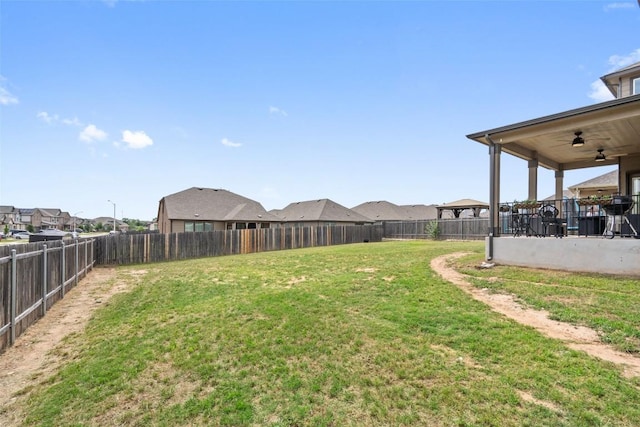 270 Johnny Cake Dr, Kyle, TX 78640 - view of yard with ceiling fan and a residential view