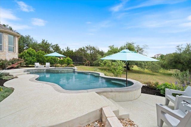 209 Steamboat Xing, Dripping Springs, TX 78620 - outdoor pool with a patio and a lawn