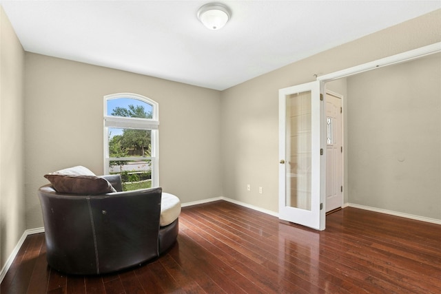 1603 Country Squire Dr, Cedar Park, TX 78613 - living area featuring french doors, wood-type flooring, and baseboards
