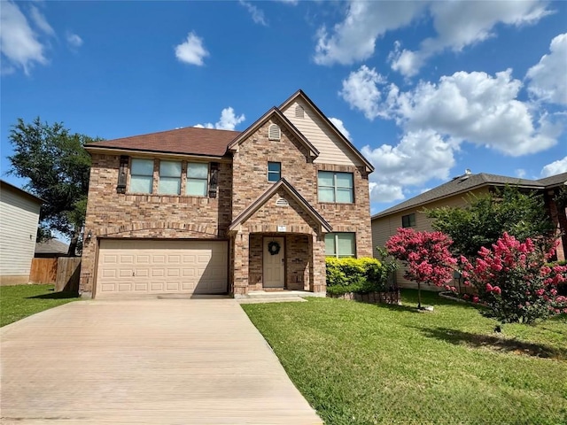 227 Woodlake Dr, Georgetown, TX 78633 - view of front of home with driveway, an attached garage, and brick siding