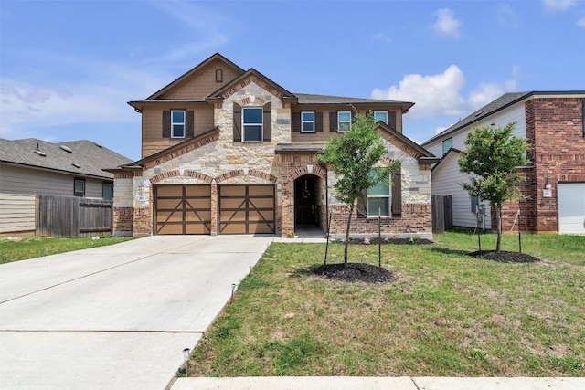 282 Crimson Ln, Kyle, TX 78640 - craftsman house featuring stone siding, driveway, and a garage