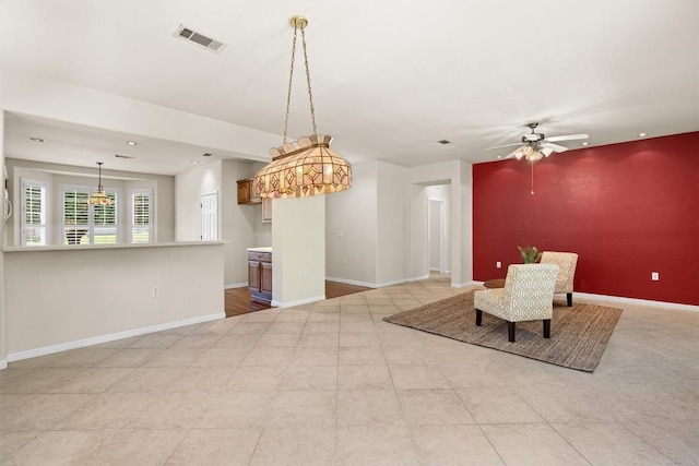 403 Dove Hollow Trl, Georgetown, TX 78633 - unfurnished dining area with baseboards, ceiling fan, and recessed lighting