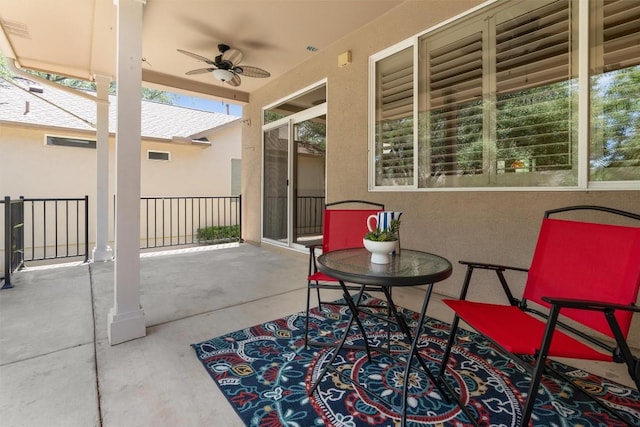 403 Dove Hollow Trl, Georgetown, TX 78633 - view of patio featuring ceiling fan