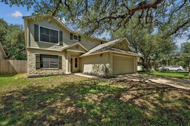 7201 Pine Bluffs Trl, Austin, TX 78729 - traditional home with dirt driveway and a garage