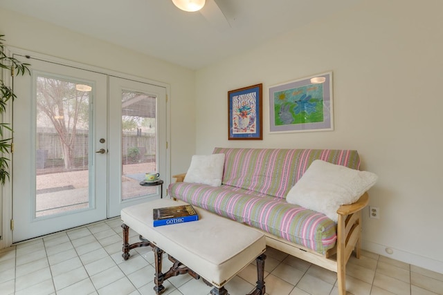 2403 Braemar Cv, Austin, TX 78747 - living area featuring french doors and light tile patterned floors