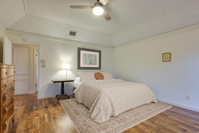 2403 Braemar Cv, Austin, TX 78747 - bedroom with wood finished floors, baseboards, and ceiling fan