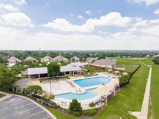 4216 Hannover Way, Round Rock, TX 78681 - aerial view of residential area featuring a pool