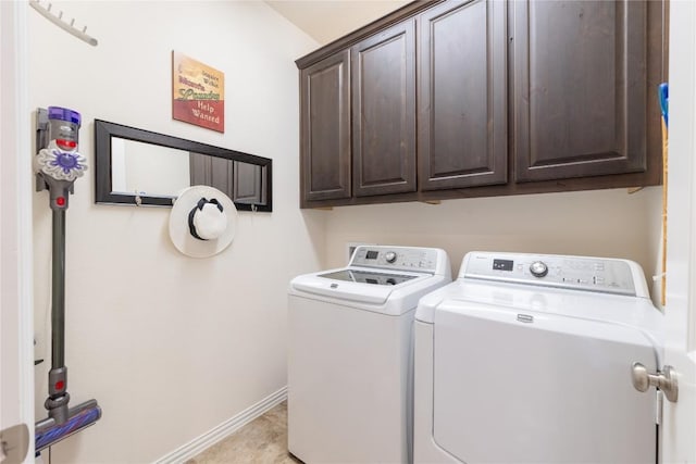4216 Hannover Way, Round Rock, TX 78681 - clothes washing area with washer and dryer, cabinet space, and baseboards