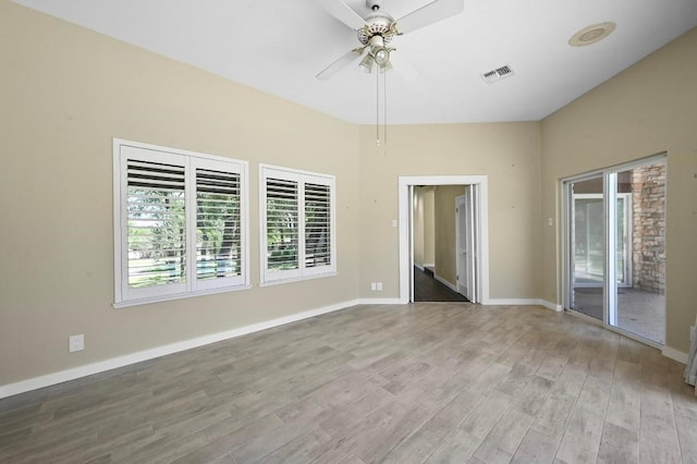107 Phalarope Dr, Buda, TX 78610 - empty room featuring wood finished floors, a ceiling fan, and baseboards
