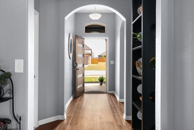 143 Dogvane Cir, Kyle, TX 78640 - foyer with wood finished floors and baseboards