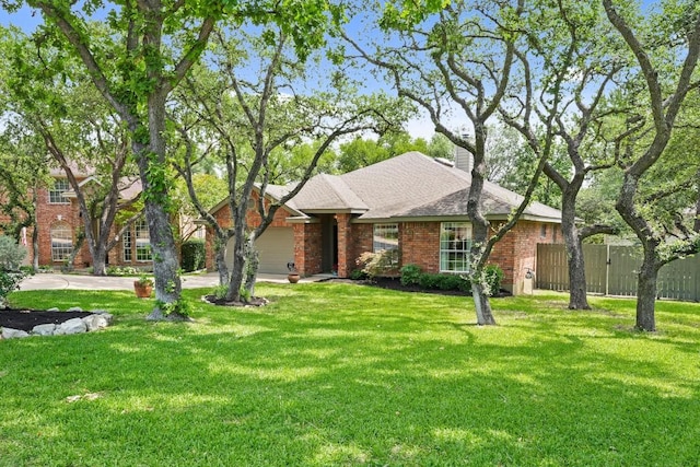 3701 Clendenin Ct, Austin, TX 78732 - view of front of property featuring a chimney and brick siding