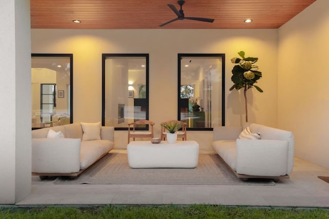 1800 Bay Hill Dr, Austin, TX 78746 - view of patio with ceiling fan and an outdoor living space