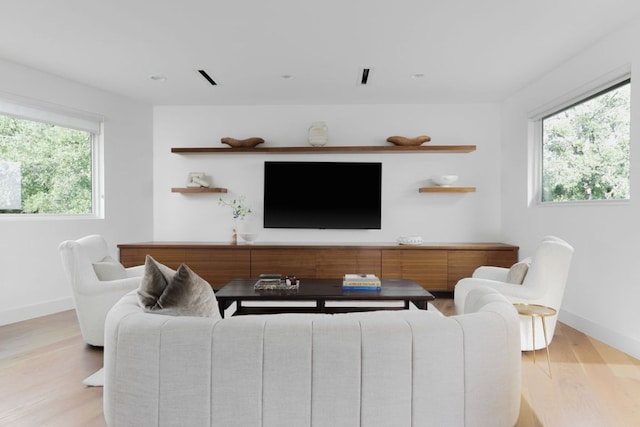 1800 Bay Hill Dr, Austin, TX 78746 - living room featuring wood finished floors and baseboards