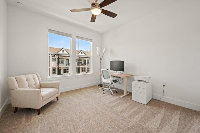 3109 Sorin St, Austin, TX 78723 - office space with carpet floors, baseboards, and a ceiling fan