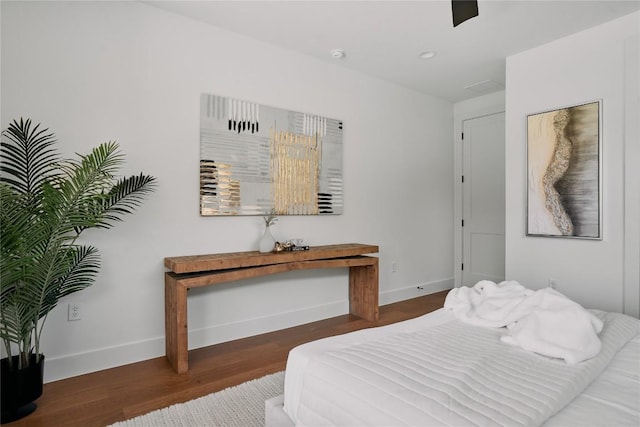 5805 Mojave Dr, Austin, TX 78745 - bedroom with wood finished floors and baseboards