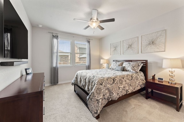 537 Appalachian Trl, Leander, TX 78641 - bedroom featuring light colored carpet, a ceiling fan, and baseboards