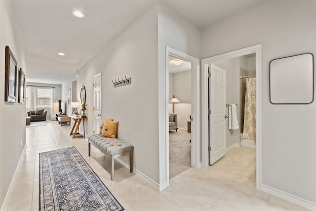 537 Appalachian Trl, Leander, TX 78641 - corridor featuring light tile patterned floors, recessed lighting, and baseboards