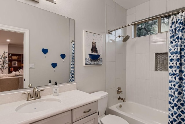 2516 Arion Cir, Austin, TX 78730 - bathroom with shower / bath combo, toilet, and vanity