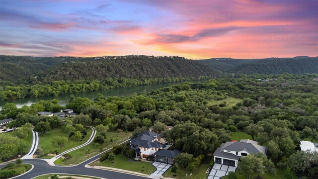 908 Cypress Grove Dr, Austin, TX 78732 - aerial view at dusk of a view of trees and a water view