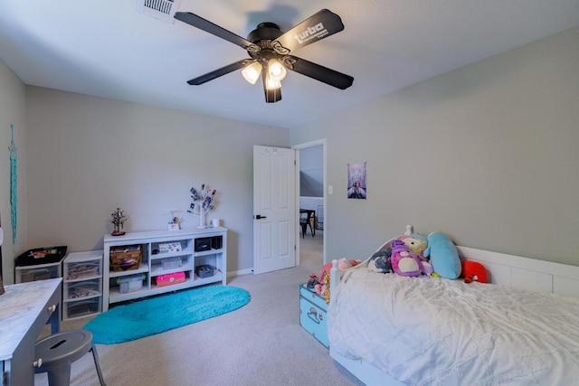 2113 Spring Hollow Path, Round Rock, TX 78681 - carpeted bedroom with a ceiling fan