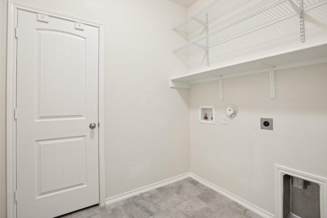 212 Mauldin St, Georgetown, TX 78628 - washroom featuring gas dryer hookup, baseboards, washer hookup, and hookup for an electric dryer
