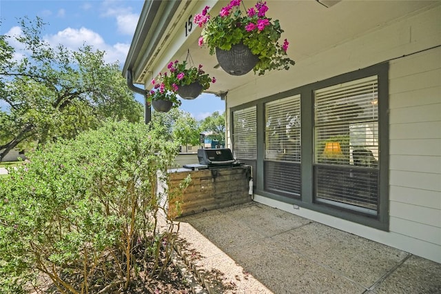 view of patio with area for grilling