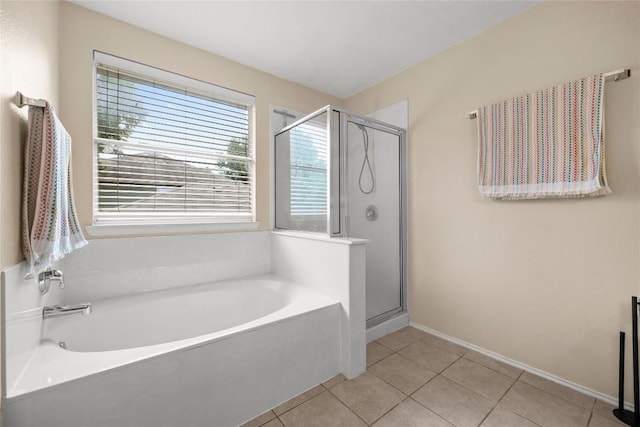 5228 Bantom Woods Bnd, Austin, TX 78724 - full bath with a bath, a shower stall, and tile patterned flooring