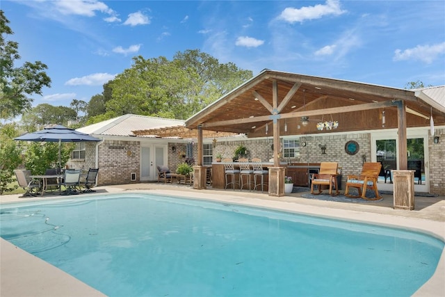 240 2 Mile Ln, Smithville, TX 78957 - swimming pool featuring ceiling fan and a patio area