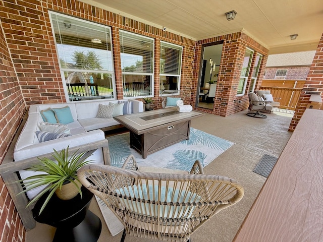 view of patio / terrace featuring an outdoor hangout area