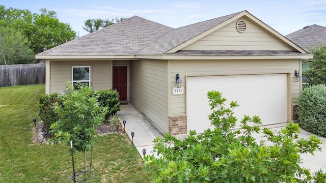 1413 Coffee Tree Dr, New Braunfels, TX 78130 - view of front of house with an attached garage, roof with shingles, and concrete driveway
