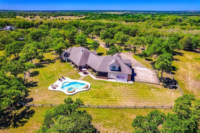 17270 Fm 112, Thrall, TX 76578 - view from above of property with a pool and a heavily wooded area