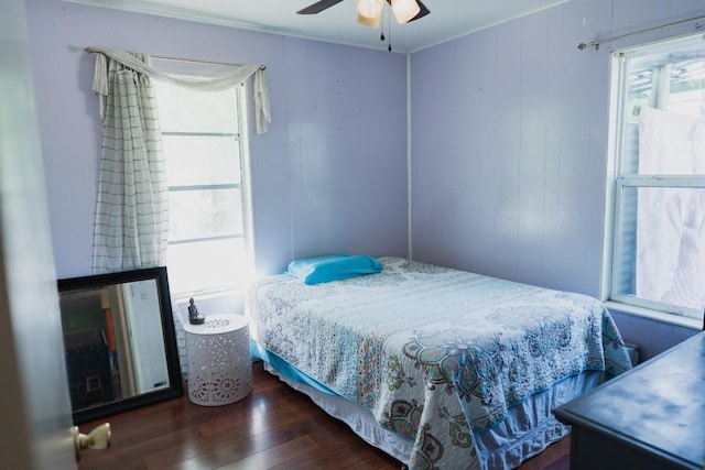 1305 Larkspur Rd, Austin, TX 78758 - bedroom with wood-type flooring and ceiling fan