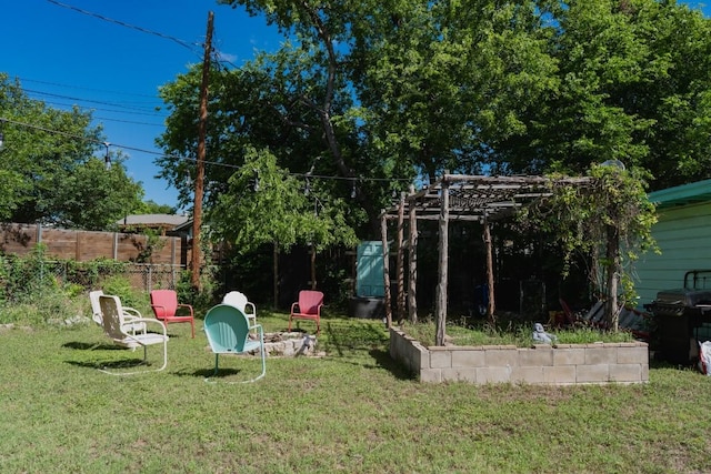 1305 Larkspur Rd, Austin, TX 78758 - view of yard with a pergola