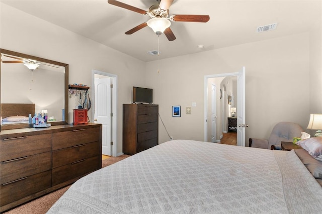 bedroom featuring a ceiling fan