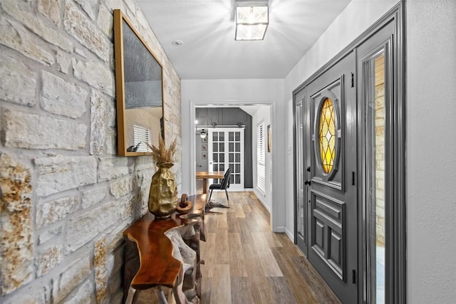 701 W Esparada Dr, Georgetown, TX 78628 - entryway with hardwood / wood-style floors