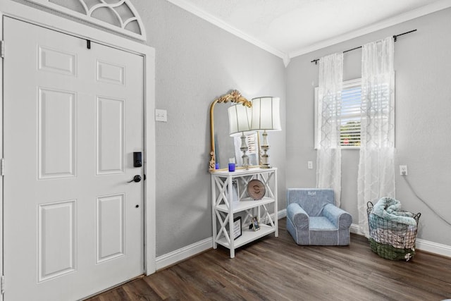 131 Norm St, China Spring, TX 76633 - entryway featuring crown molding, wood finished floors, and baseboards