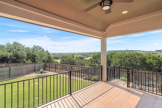 324 Pisa Ln, Georgetown, TX 78628 - balcony featuring a ceiling fan