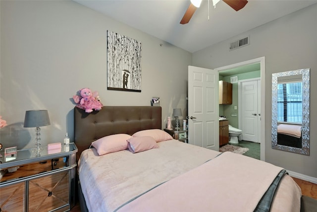 2502 Leon St Unit 213, Austin, TX 78705 - bedroom featuring lofted ceiling, baseboards, and a ceiling fan