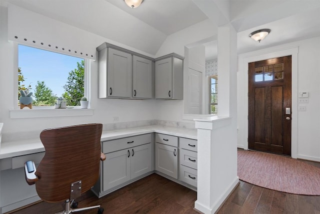 300 Gidran Trl, Georgetown, TX 78626 - office space featuring dark wood finished floors and vaulted ceiling