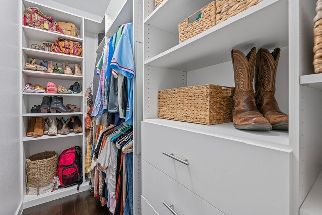 3105 Aldwyche Dr, Austin, TX 78704 - walk in closet with wood finished floors